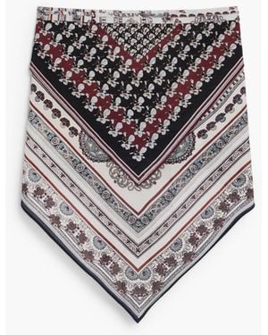 Desigual Printed Triangular Scarf, Viscose - White
