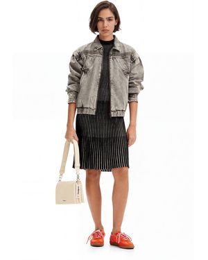Desigual Short Ribbed Dress - Black