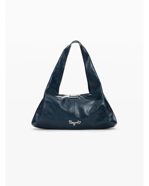 Desigual Große Zalio Tasche, Damen, Cow Leather, Blau