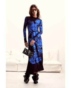 Desigual Long Floral Dress M. C. Lacroix, Viscose - Blue