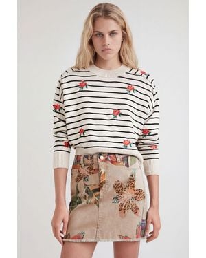 Desigual Floral Camouflage Miniskirt - Natural
