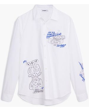 Desigual Calligraphic Shirt, Cotton - White