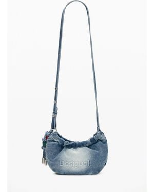 Desigual Large Crossbody Wallet Logo - Blue