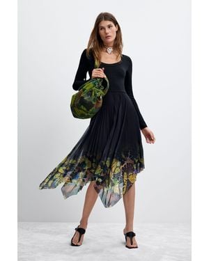 Desigual Long-Sleeved Midi Dress M. C. Lacroix - Black