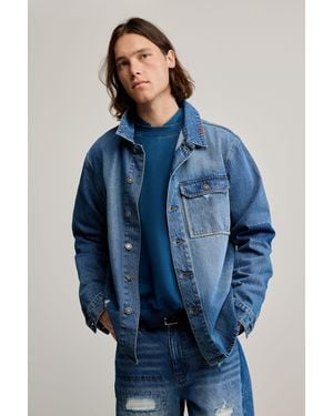Desigual Chaqueta Vaquera Parches, Hombre, Algodon, Azul