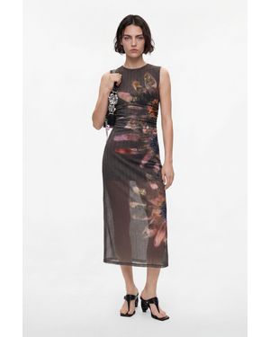 Desigual Floral Print Dress, Polyester - White