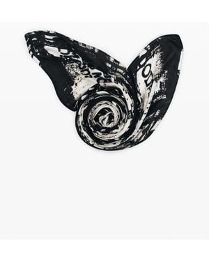 Desigual Rectangular Letter Foulards, Viscose - Black