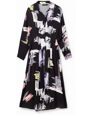 Desigual Midi Shirt Dress, Viscose - Black
