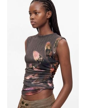 Desigual Sleeveless Knit T-Shirt, Polyester - Brown