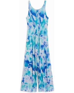 Desigual Fluid Printed Jumpsuit - Blue