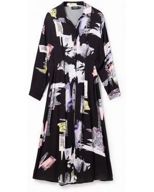 Desigual Midi Shirt Dress, Viscose - Black