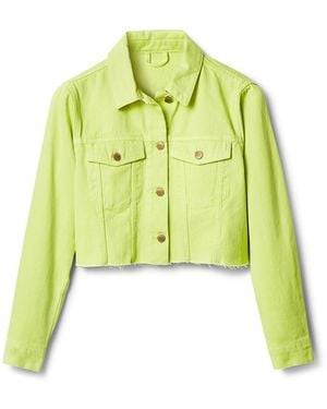 Desigual Straight Cropped Denim Jacket, Cotton - Yellow