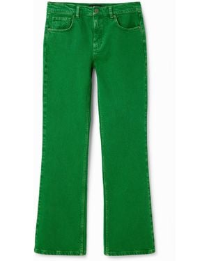 Desigual Plain Flare Jeans, Cotton - Green
