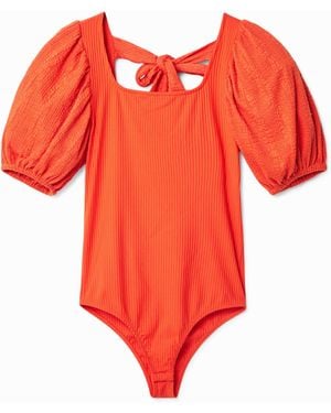 Desigual Balloon-Sleeve Body - Red