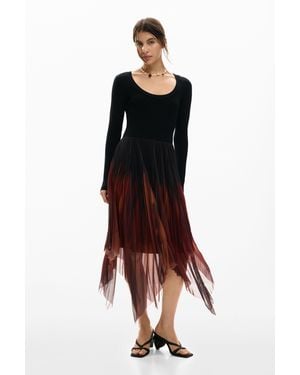 Desigual Fitted Midi Dress - Black