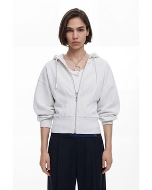 Desigual Plain Hoodie, Cotton - White