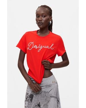 Desigual T-Shirt 100% Cotton, Cotton - Red