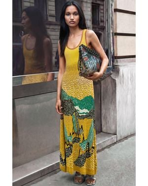 Desigual Jacquard Strap Dress - Yellow