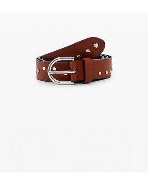Desigual Studded Belt, Polyurethane - Brown