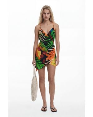 Desigual Tropical Short Dress, Viscose - White