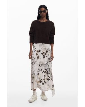 Desigual 2-In-1 Slip Dress Animal Print - Brown