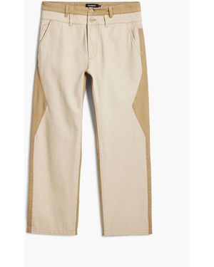 Desigual Double-Waist Denim Trousers, Cotton - Natural