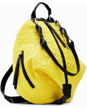 Desigual Small Geometric Backpack, Polyurethane - Yellow