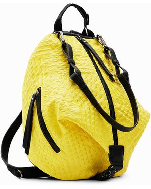 Desigual Small Geometric Backpack, Polyurethane - Yellow