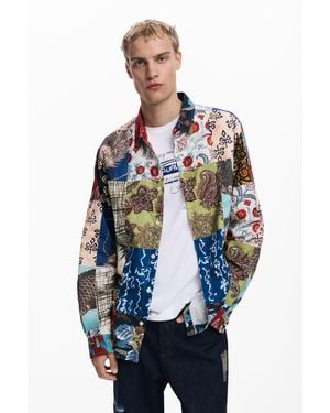 Desigual Patch-Effekt-Hemd Mit Karpfen - Blau