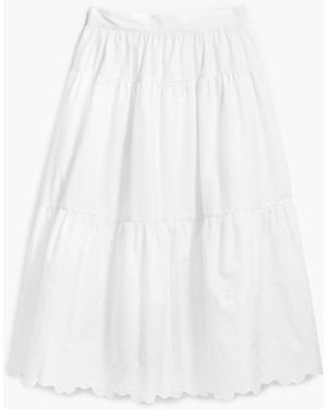 Desigual Long Embroidered Skirt, Cotton - White