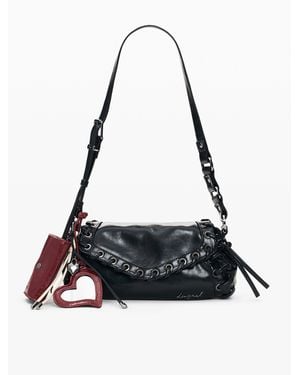 Desigual Small Eyelet Bag, Polyurethane - Black