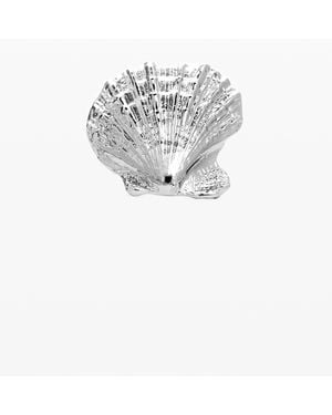 Desigual Anillo Concha Baño Plata Zalio, Negro - Blanco