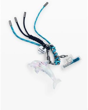 Desigual Glitter Dolphin Charm Botter, Acrylic - Blue