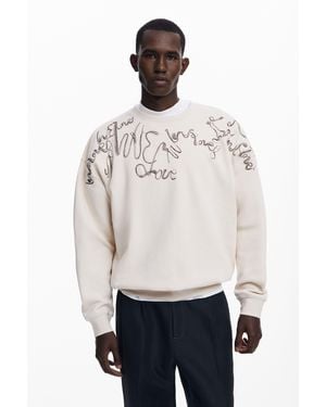 Desigual Sudadera Bordados - Gris