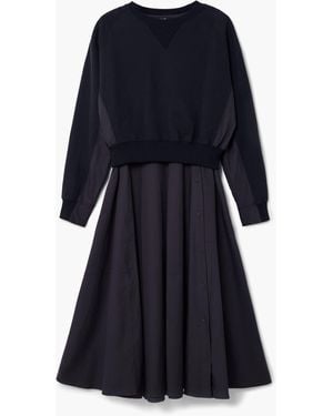 Desigual Combined Plain Dress, Cotton - Blue