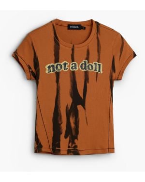 Desigual Tie-Dye Print T-Shirt, Cotton - Brown