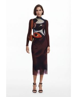 Desigual Multi-Position Midi Dress, Polyester - Multicolour