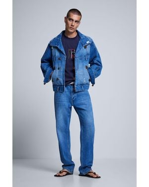 Desigual Combined Denim Trousers, Cotton - Blue