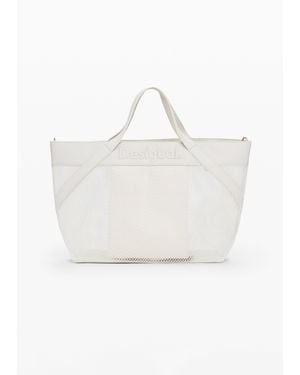 Desigual Large Mesh Shopper Bag - White