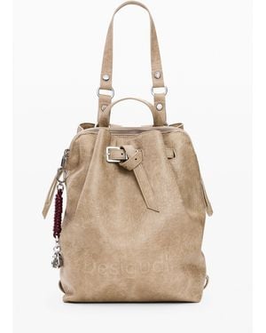 Desigual Mittelgroßer Rucksack, Damen, Polyurethan, Weiß - Natur