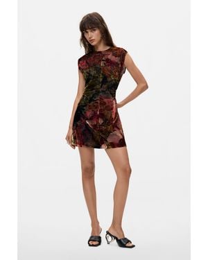 Desigual Floral Velvet Dress M. C. Lacroix - Red