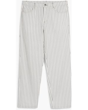 Desigual Vertical Striped Trousers, Cotton - White