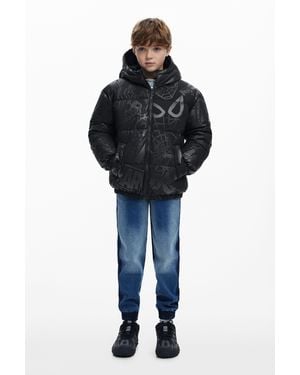 Desigual Spiderman Padded Jacket - Black