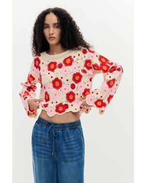 Desigual Crochet Top - Red