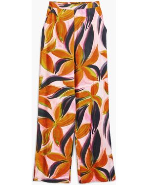 Desigual Floral Print Trousers - Orange