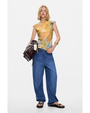 Desigual Elastic Long Denim Trousers - Blue