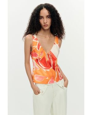 Desigual Petal Strap Blouse, Polyester - Orange