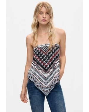 Desigual Printed Triangular Scarf, Viscose - White