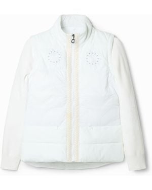 Desigual Slim Short Jacket Textures - White