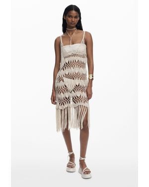 Desigual Crochet Wrap Dress - White